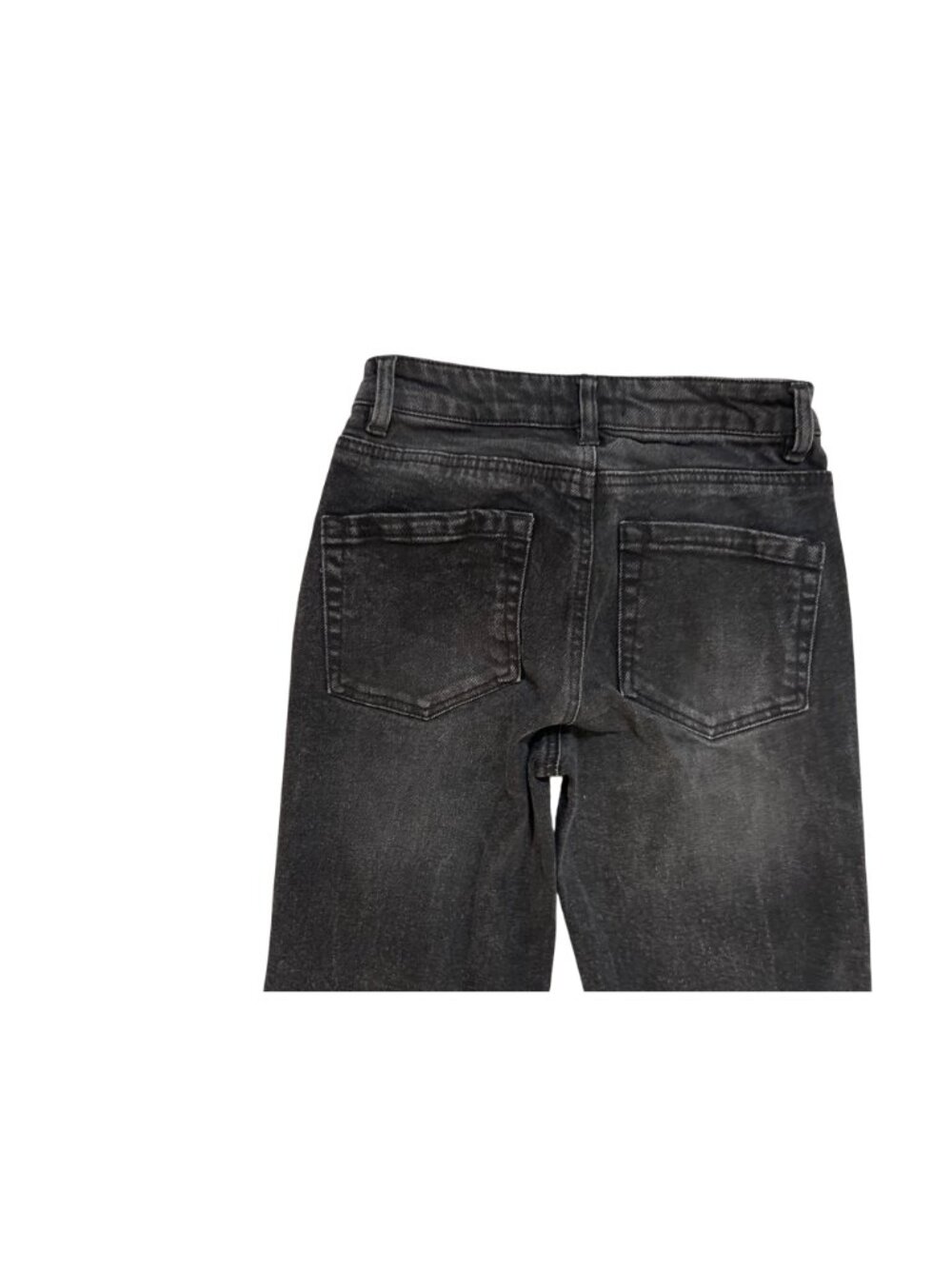 OAT New York Black Faded Straight Leg Denim Jeans Size 0 / 25 Slim Fit - Picture 6 of 6